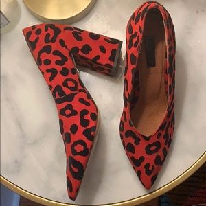 Red Cheetah Print Topshop Heals